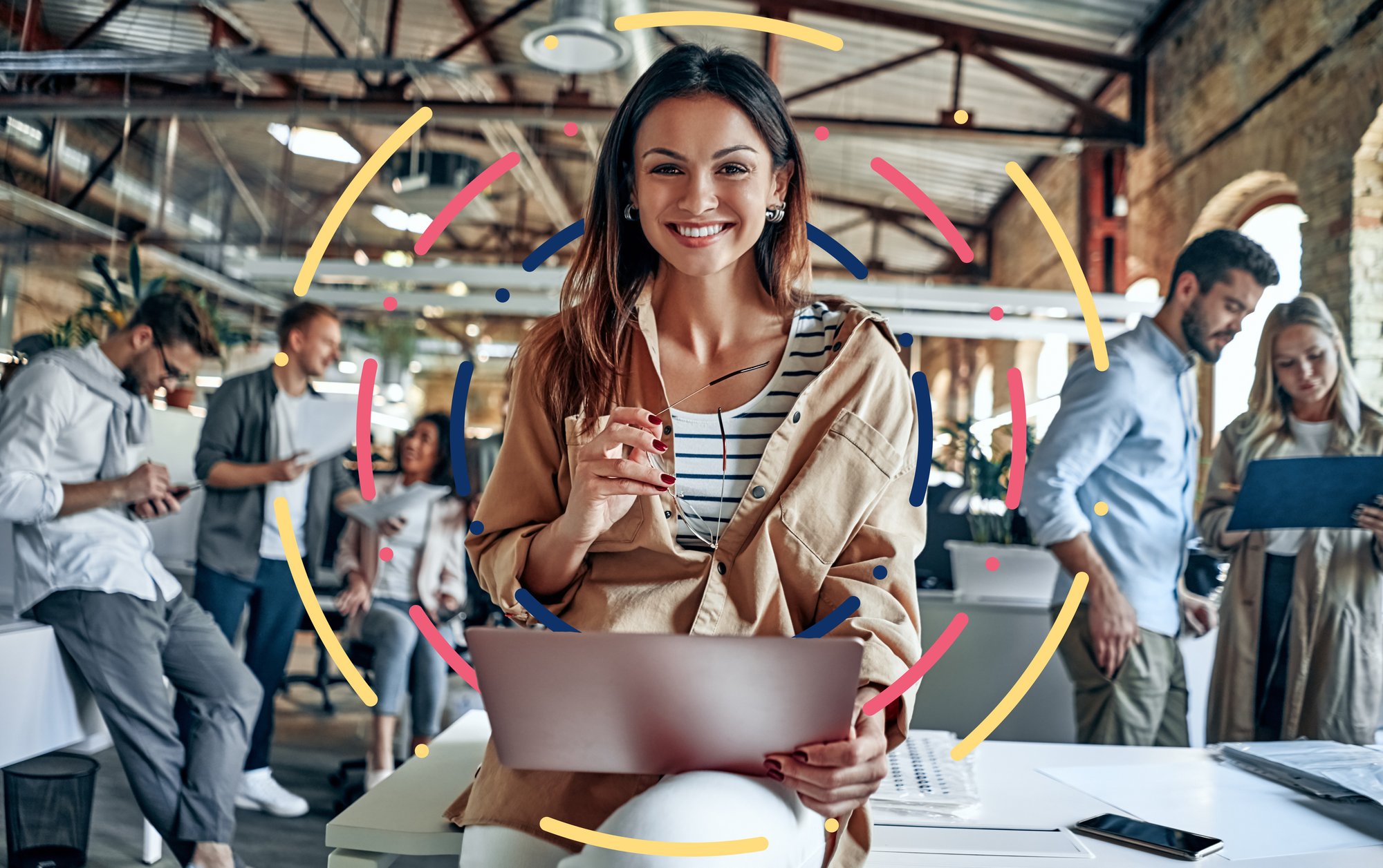 Woman in Busy Office-1